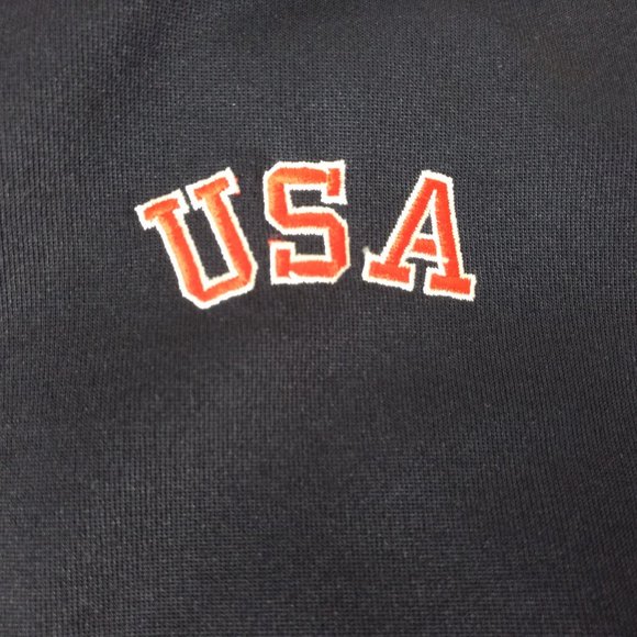 PLAYWAY Vintage Men's L Track Jacket Red‎ Blue Zip Pockets Striped Long Sleeve - Picture 6 of 14